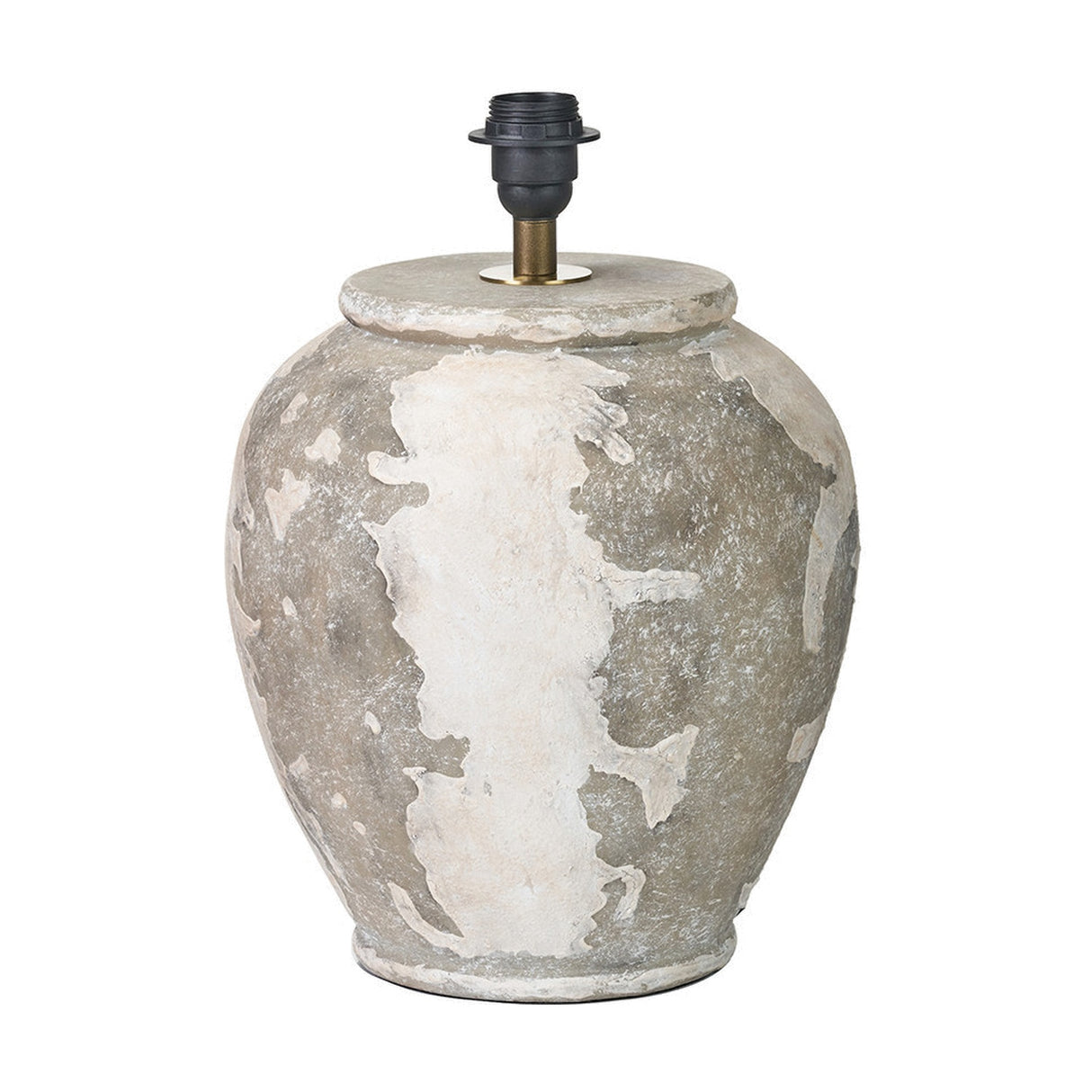 Lulia Antique Finish Stoneware Urn Table Lamp with Cream Calico Shade