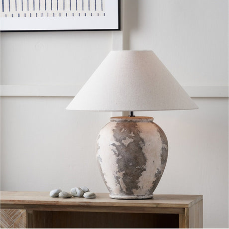 Lulia Antique Finish Stoneware Urn Table Lamp Base - 38cm