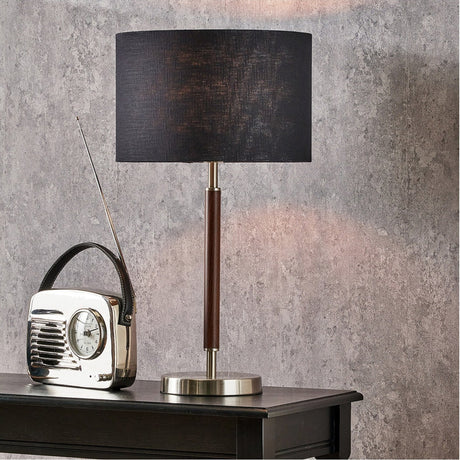 Gianni Brushed Silver & Effect Table Lamp - 57cm