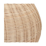 Close-up of the Allona Rattan Table Lamp base, 70cm, showing natural woven rattan texture in a rounded, tapered shape.