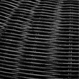 Close-up of the black rattan weave on the Allona Black Rattan Table Lamp, 70cm, showing the woven texture and matte black finish.