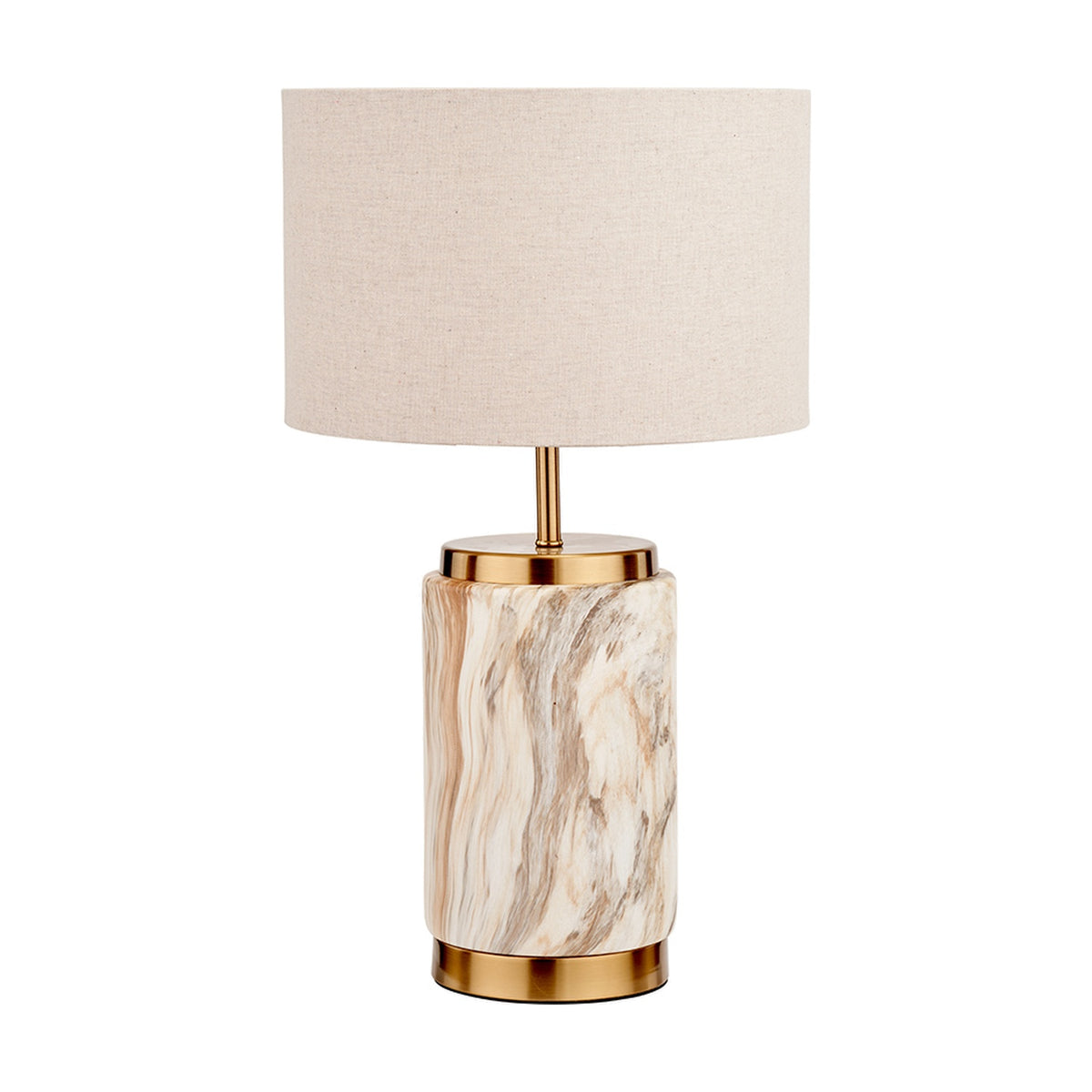 Carrara Stone Effect Ceramic Table Lamp - 48cm