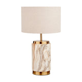 Carrara Stone Effect Ceramic Table Lamp - 48cm