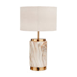 Carrara Stone Effect Ceramic Table Lamp - 48cm