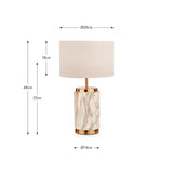 Carrara Stone Effect Ceramic Table Lamp - 48cm