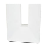 Close-up of the Block White Ceramic Tall Table Lamp base, showing the glossy white ceramic block shape with a U-shaped cut-out, on a plain white background.