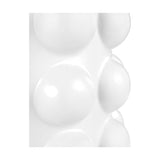 Close-up of the Serenity White Bobbled Ceramic Large Table Lamp Base, 36cm, showing its glossy white finish and raised spherical bobble texture.