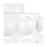Close-up of the Serenity White Bobbled Ceramic Large Table Lamp Base, showing a raised spherical bobble texture and glossy white ceramic finish against a plain background.