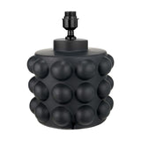 Serenity Black Bobbled Ceramic Large Table Lamp Base, 36cm, with a cylindrical bobbled body and black metal fitting, shown on a plain white background.