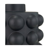 Close-up of the Serenity Black Bobbled Ceramic Large Table Lamp Base, 36cm, showing raised spherical bobbles and a matte black finish on a plain white background.