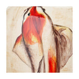 Emerayn Koi ceramic table lamp base, 46cm, with hand-painted red and orange koi fish design on a natural cream ceramic body, shown on a plain background.