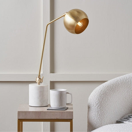 Eloise Gold Brass & Marble Table Lamp - 57cm