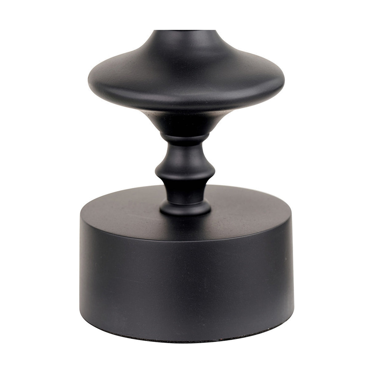 Emilio Matt Black Candlestick Table Lamp with Cinnamon Ikat Shade