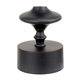 Emilio Matt Black Candlestick Table Lamp with Cinnamon Ikat Shade