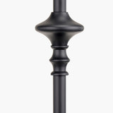 Emilio Matt Black Candlestick Table Lamp with Cinnamon Ikat Shade