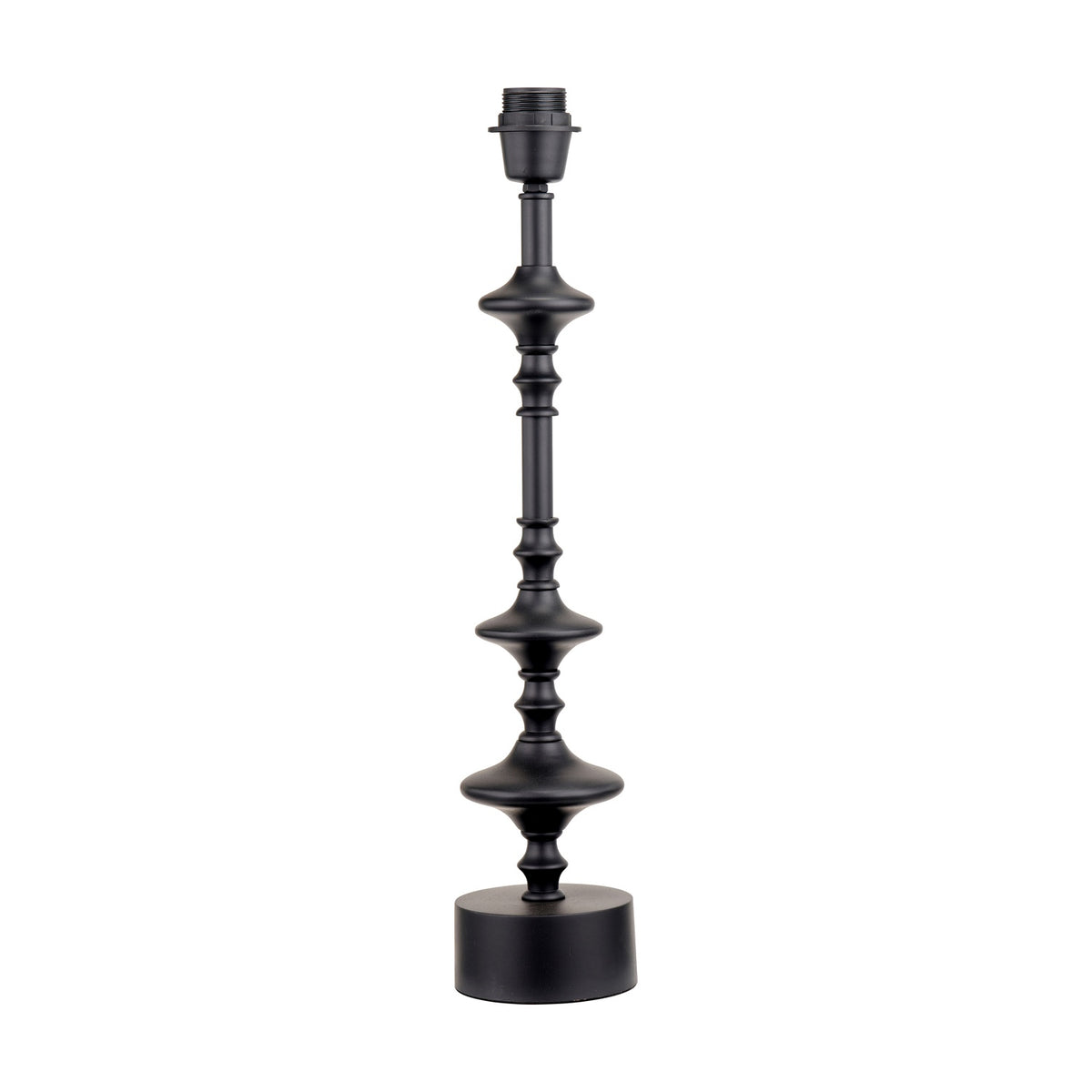 Emilio Matt Black Candlestick Table Lamp Base - 55cm