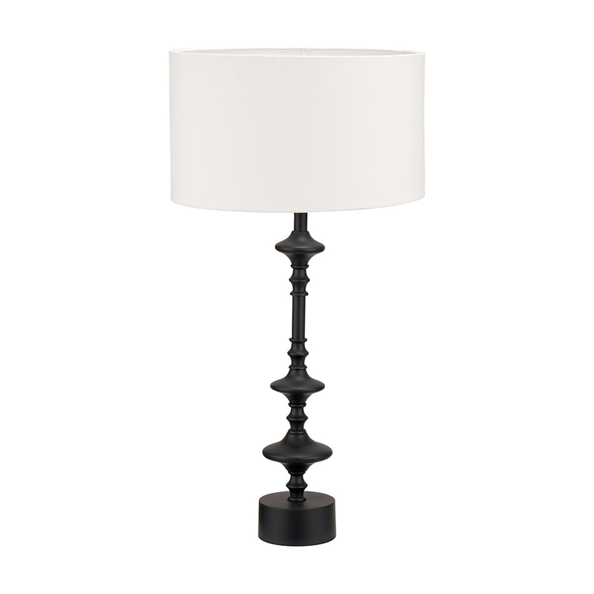 Emilio Matt Black Candlestick Table Lamp Base - 55cm