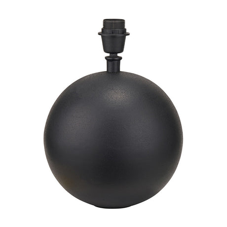 Benio Matt Black Metal Spherical Table Lamp with Red Chevron Shade