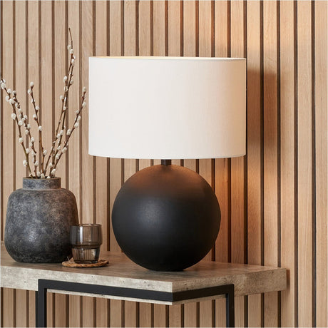 Benio Matt Black Aluminium Spherical Table Lamp Base - 33cm