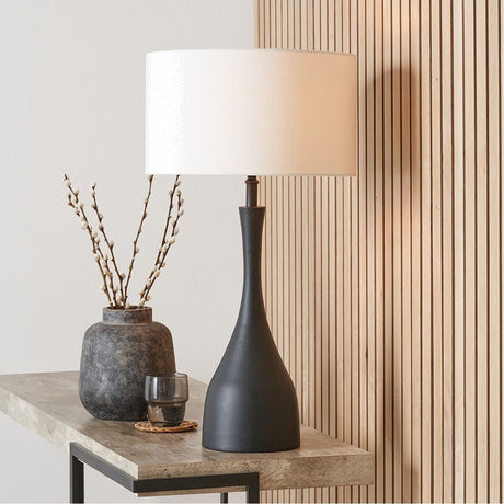 Llora Matt Black Aluminium Curved Table Lamp Base - 52cm