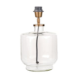 Josie Clear Glass & Antique Brass Table Lamp with Cream Calico Shade