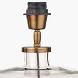 Josie Clear Glass & Antique Brass Table Lamp with Cream Calico Shade