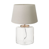 Josie Clear Glass & Antique Brass Large Table Lamp with Cream Shade