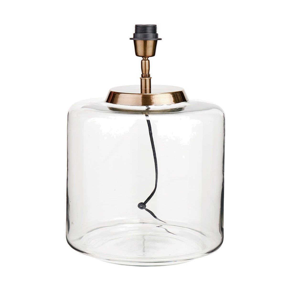 Josie Clear Glass & Antique Brass Large Table Lamp with Cream Shade