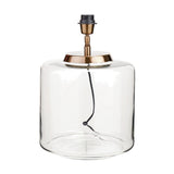 Josie Clear Glass & Antique Brass Large Table Lamp with Cream Shade