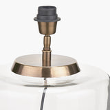 Josie Clear Glass & Antique Brass Large Table Lamp with Cream Shade