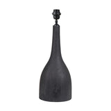 Corella Black Mango Curved Table Lamp Base, 54cm, with a tapered wood body and black metal fitting, shown on a plain white background.