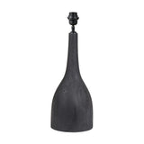 Corella Black Mango Curved Table Lamp Base, 54cm, with a bottle-shaped wood body and black metal fitting, shown on a plain white background.
