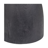 Close-up of the Corella Black Mango Curved Table Lamp Base showing its textured black wood surface and curved silhouette against a plain white background.