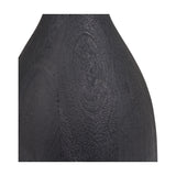 Close-up of the Corella Black Mango Curved Table Lamp Base, 54cm, showing a curved wood body with a textured black finish against a plain white background.