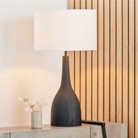 Corella Black Mango Curved Table Lamp Base - 54cm