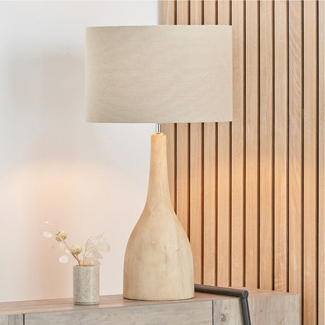 Corella Mango Curved Table Lamp with Grey Self Lined Shade