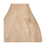 Close-up of the Corella Mango Curved Table Lamp Base, 54cm, showing natural wood grain and knots on a curved, tapered form against a plain white background.