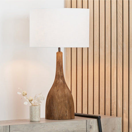 Corella Chocolate Brown Mango Curved Table Lamp Base - 54cm