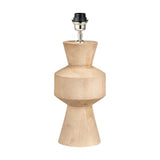 Koa Mango Contemporary Table Lamp Base, 43cm, with a sculptural natural wood turned base and chrome fitting for the bulb holder, shown on a plain white background.