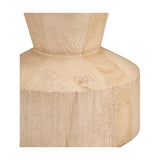 Close-up of the Koa Mango Contemporary Table Lamp Base, 43cm, showing natural wood grain and turned tapered neck detail against a white background.