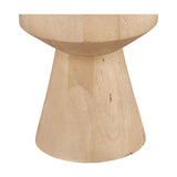 Koa Mango Contemporary Table Lamp Base, 43cm, with a mushroom-shaped natural wood body featuring a rounded top and tapered cone base, shown on a plain white background.