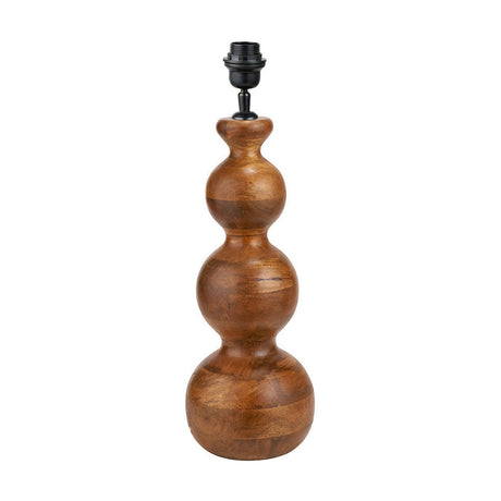 Nyari Brown Oiled Finish Mango 3 Ball Table Lamp with Natural Shade