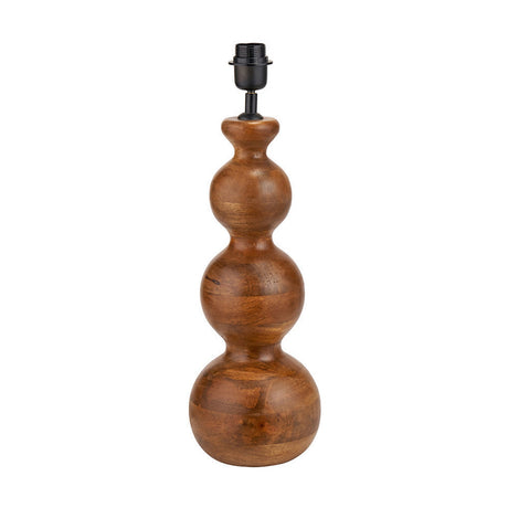 Nyari Brown Oiled Mango 3 Ball Table Lamp with Racing Green Shade