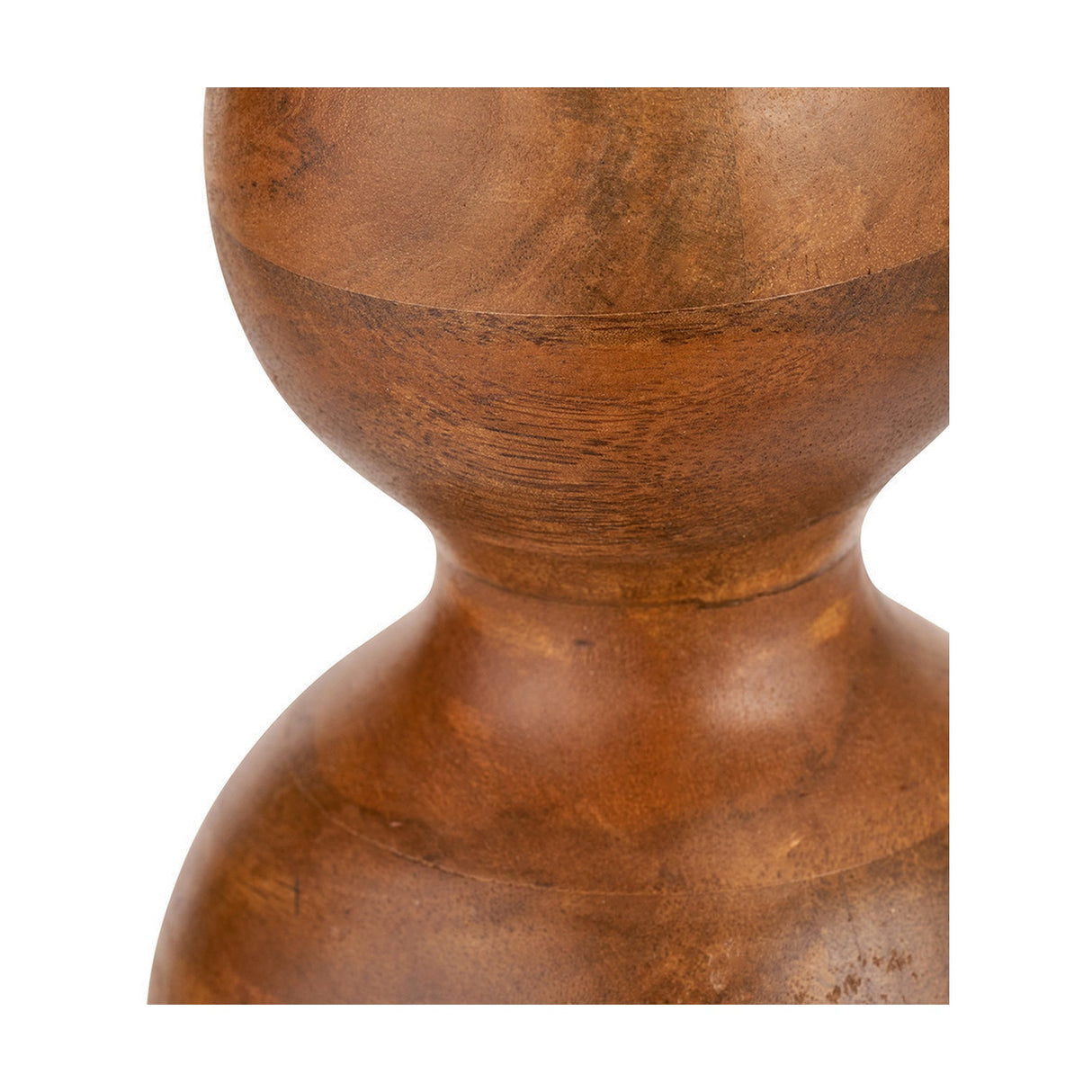 Nyari Brown Oiled Finish Mango 3 Ball Table Lamp with White Shade