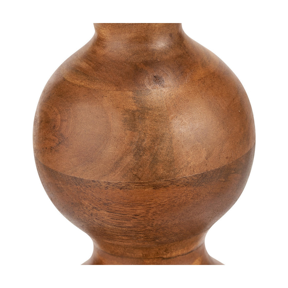 Nyari Brown Oiled Finish Mango 3 Ball Table Lamp with White Shade