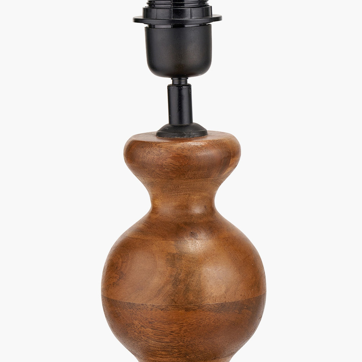 Nyari Brown Oiled Finish Mango 3 Ball Table Lamp with White Shade