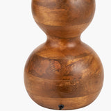 Nyari Brown Oiled Finish Mango 3 Ball Table Lamp with White Shade