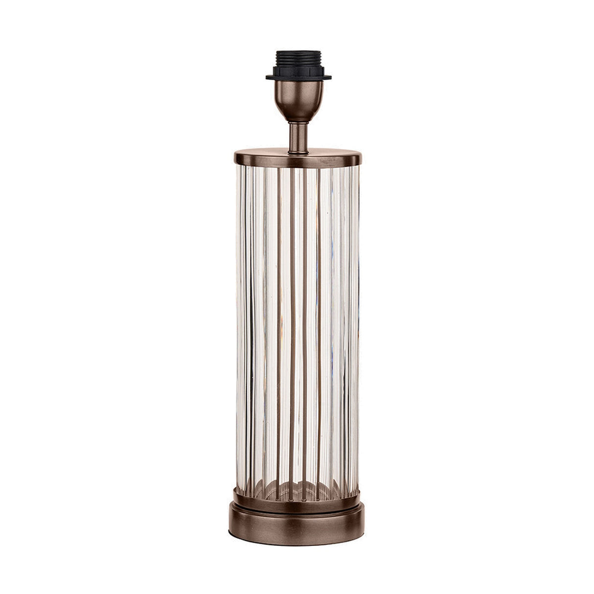 Ciara Clear Glass & Antique Bronze Table Lamp with White Shade
