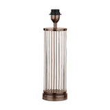 Ciara Clear Glass & Antique Bronze Table Lamp with White Shade