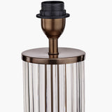 Ciara Clear Glass & Antique Bronze Table Lamp with White Shade